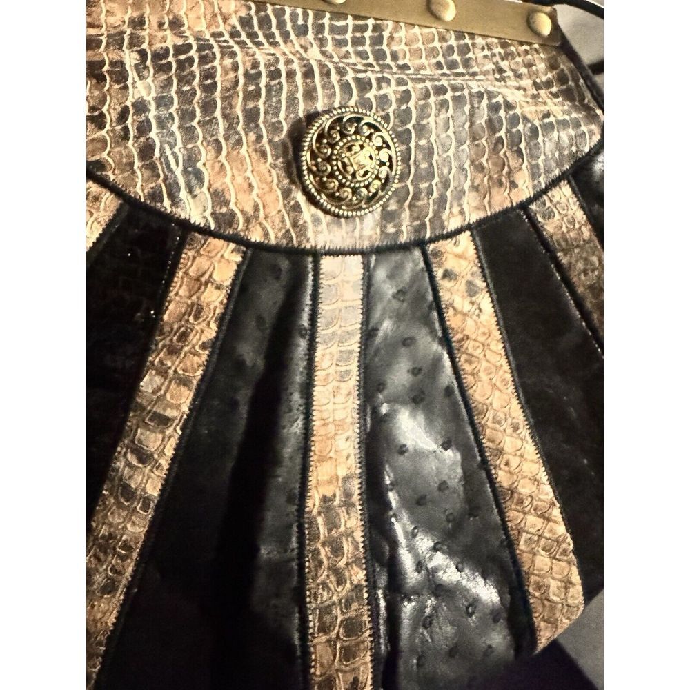 Vintage Snakeskin Leather Handbag Clutch Evening Bag Party Purse